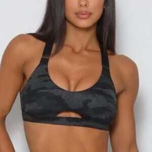 Bombshell Sportswear Black Camo Sports Bra